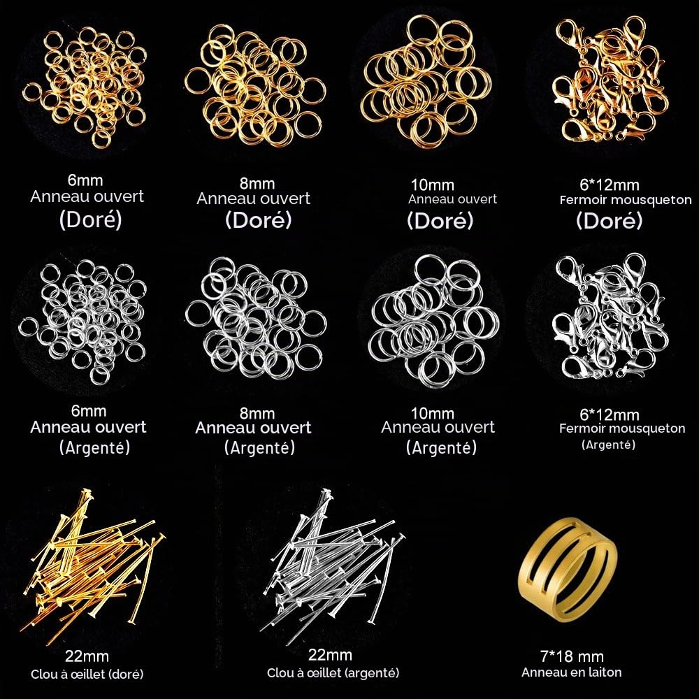 FEPITO Arts & Crafts kit fabrication bijoux or argent pinces