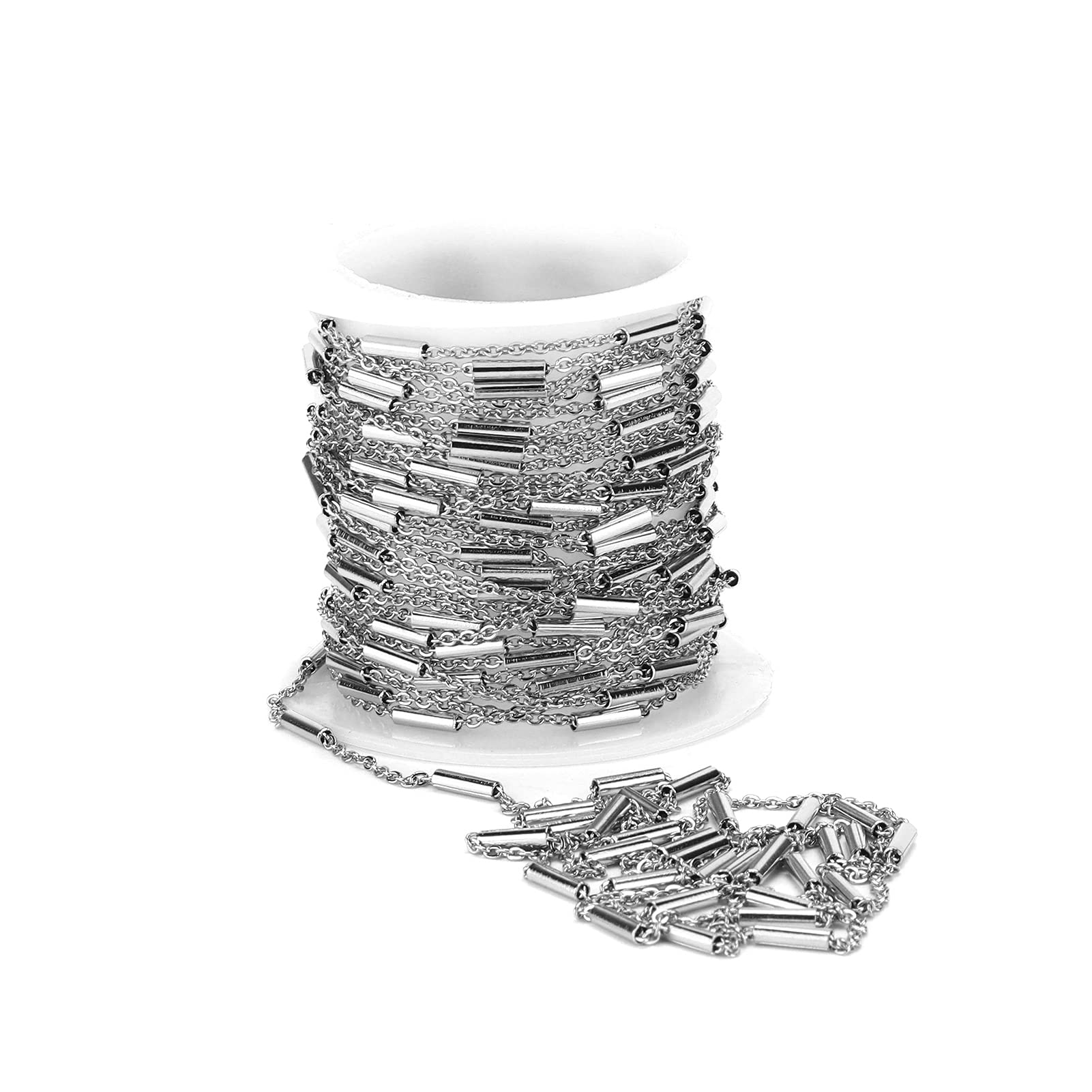 Tissting Chaîne Acier Inoxydable 5 m Argent DIY Bijoux
