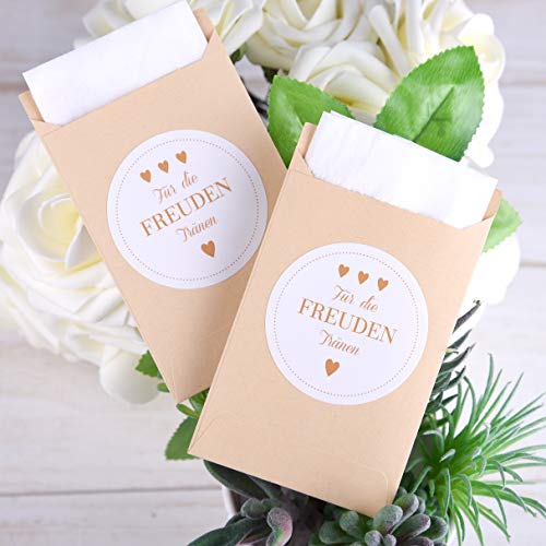 FEPITO 100 sacs papier mariage kraft larmes joie