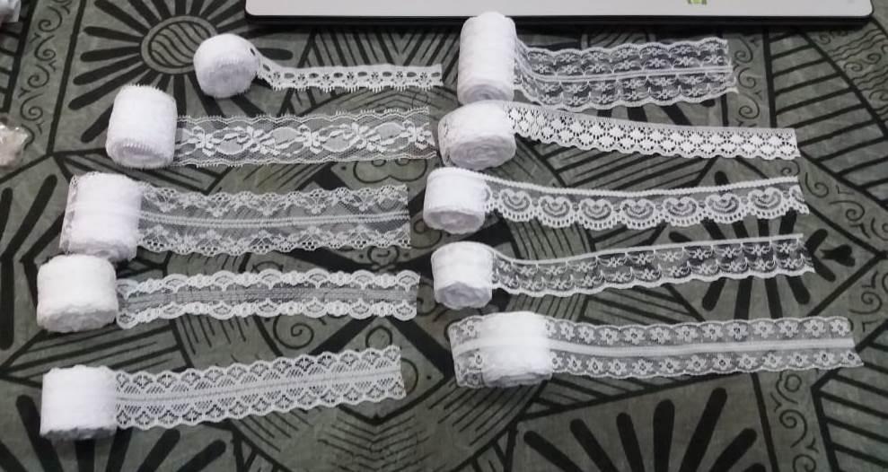 Fepito 12 Rouleaux Ruban Dentelle Blanche 39,6 m