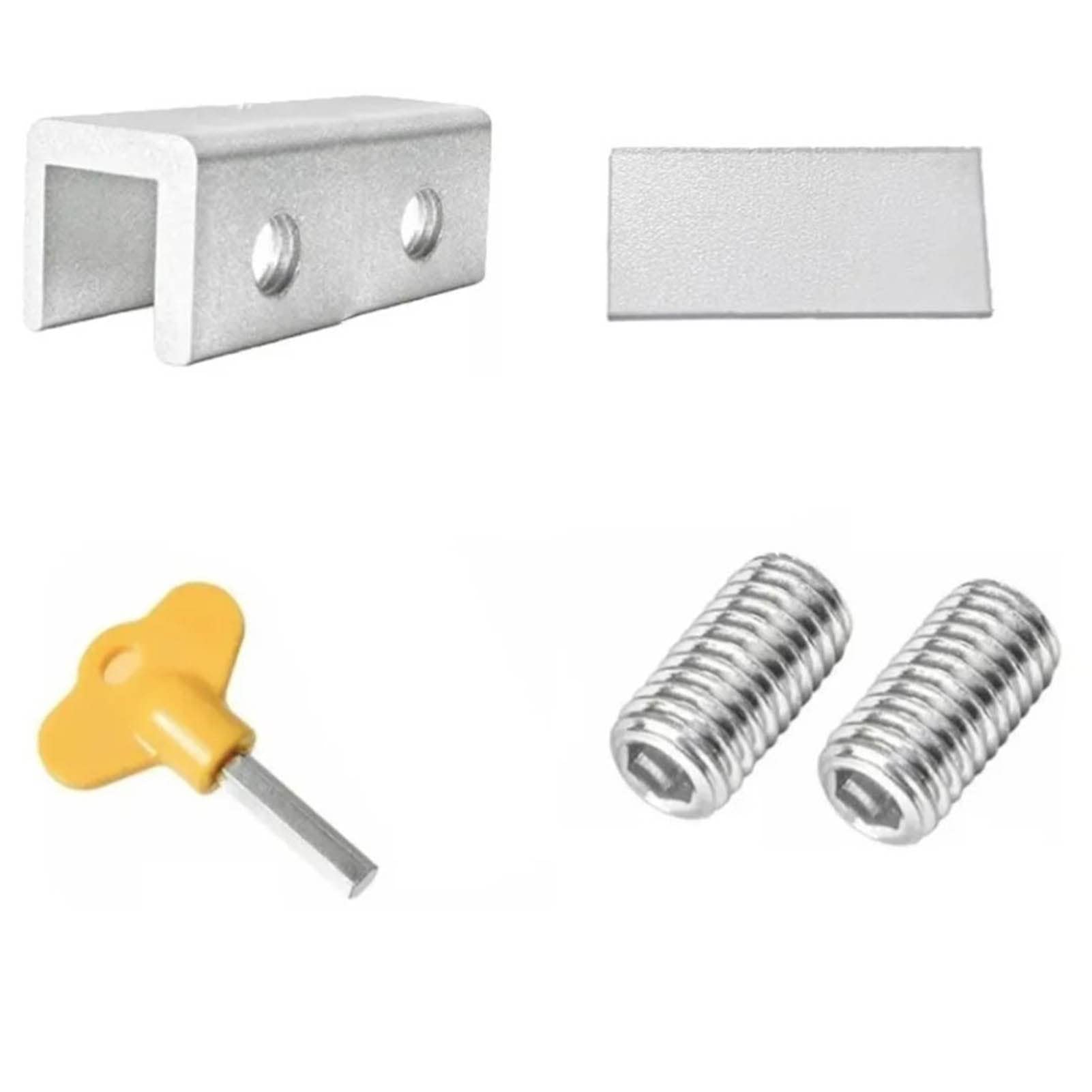 Tissting Verrou Porte Coulissante Noir Acier Lot de 4