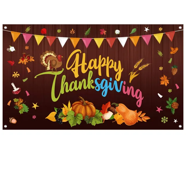 FEPITO Party Bannière Thanksgiving 180x105 cm Automne Dinde