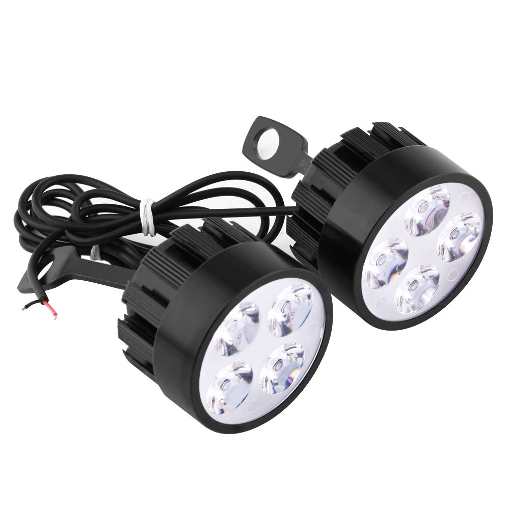Ejoyous Phare LED Moto 12V 24W blanc lot 2 étanche