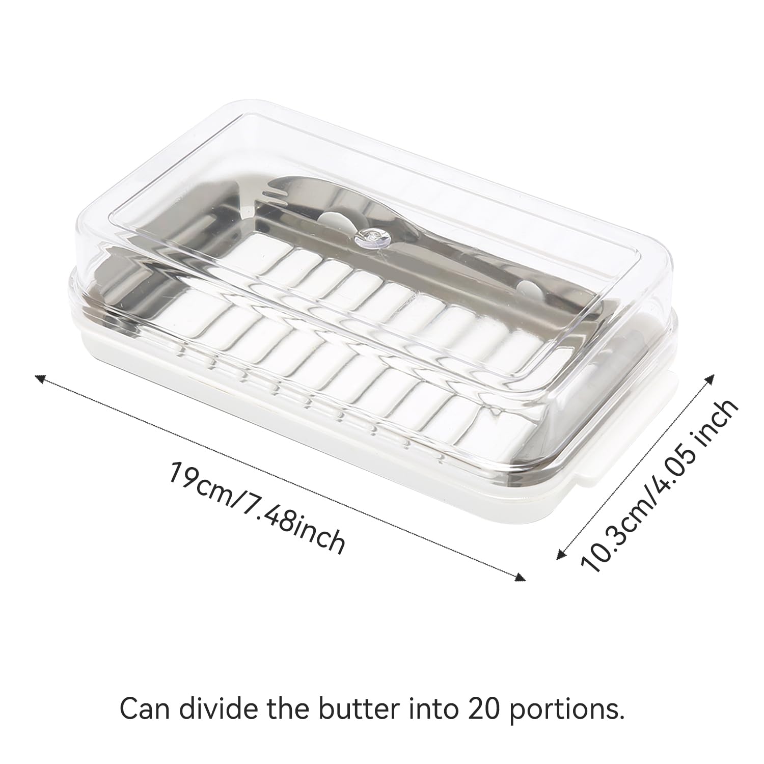 Tissting Kitchen Beurrier avec Couvercle Inox Blanc 19 cm