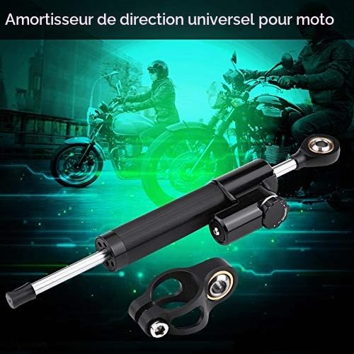 Ejoyous Amortisseur Direction Moto Universel Aluminium Inversé