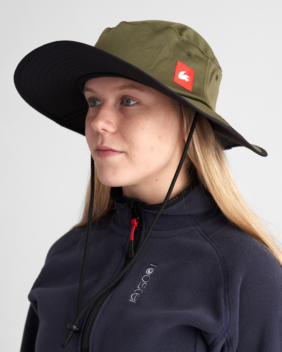 Rooster chapeau large bord UV vert armée S/M