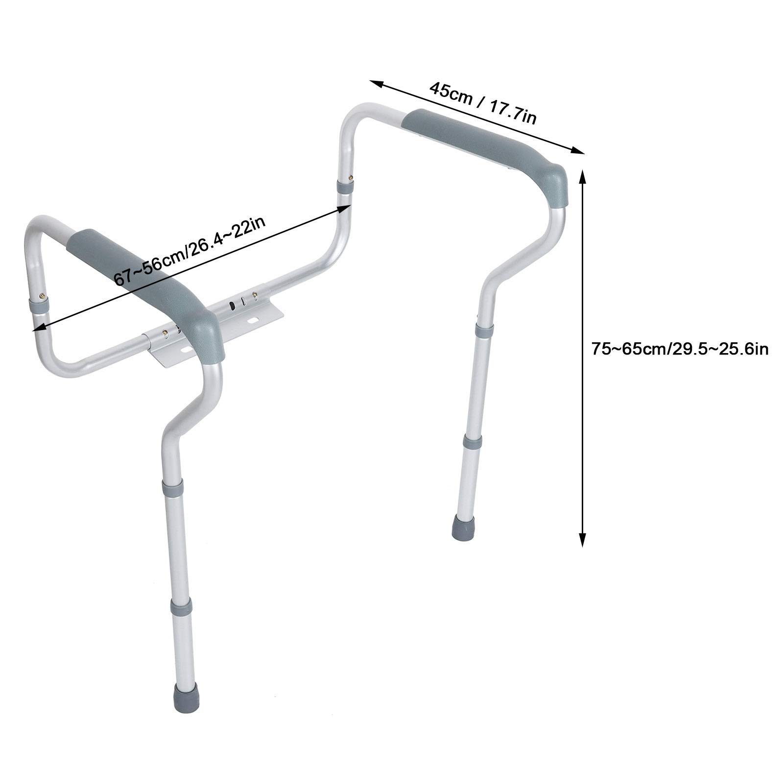 Ejoyous Cadre Toilette Barre Appui Réglable Alu 135 kg