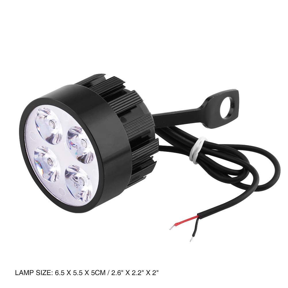 Ejoyous Phare LED Moto 12V 24W blanc lot 2 étanche