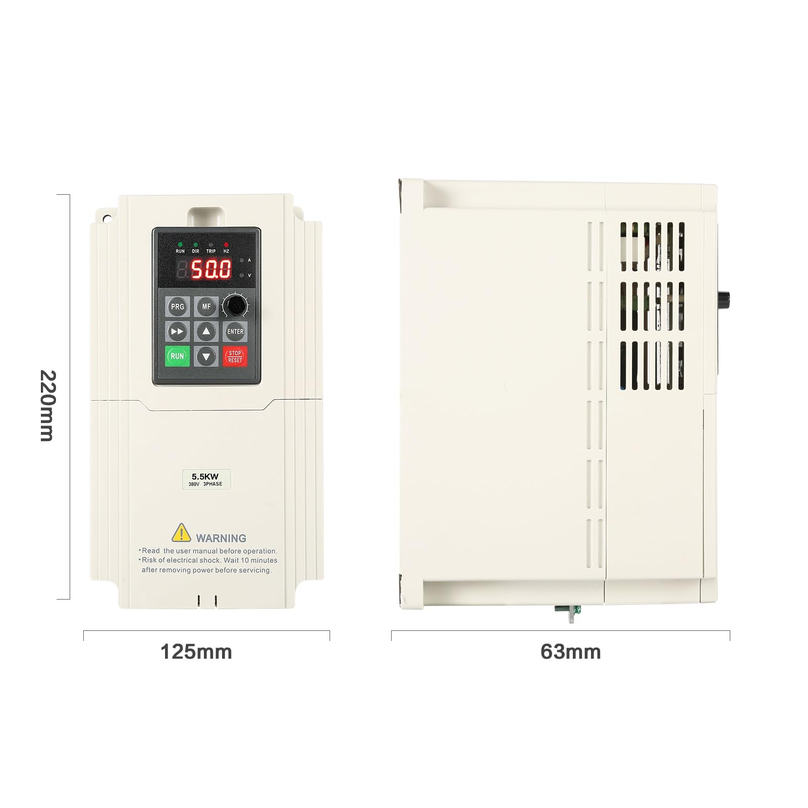 Jadeshay onduleur VFD 380V 5,5kW variateur triphasé