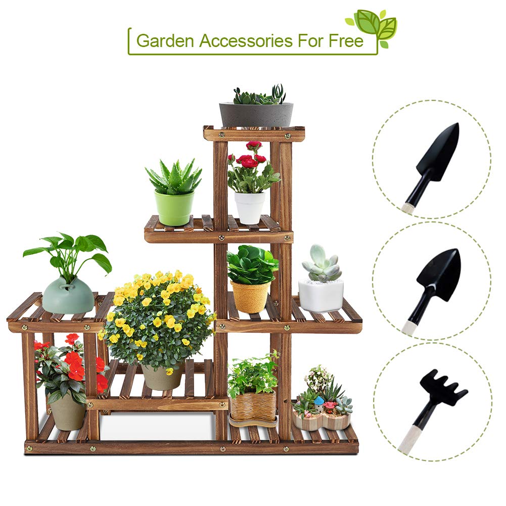 Ejoyous Garden étagère à fleurs bois de pin 72 cm