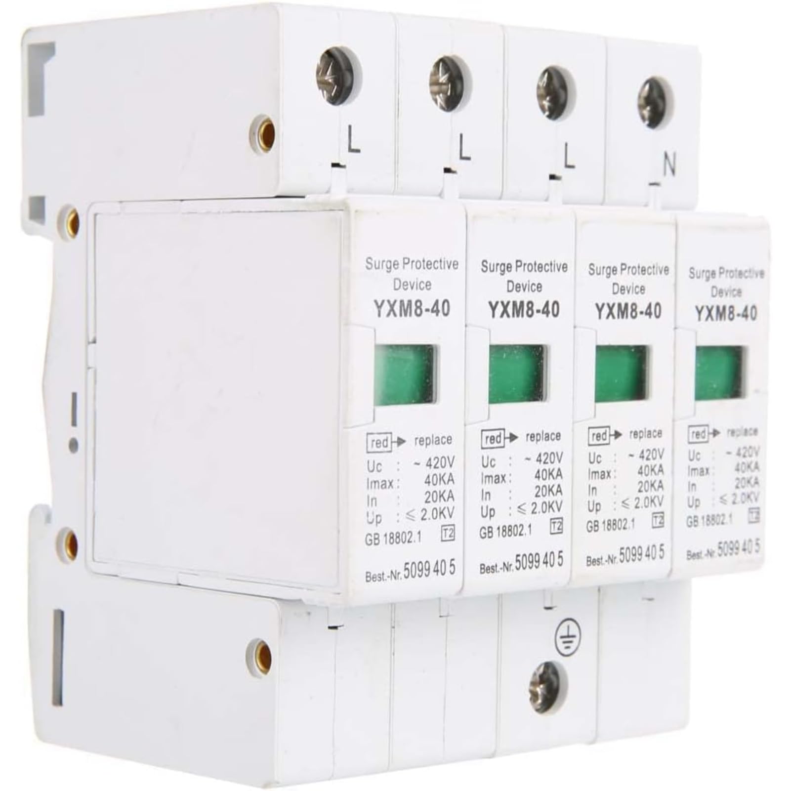 Jadeshay Installation Électrique parafoudre 4P 40KA rail DIN