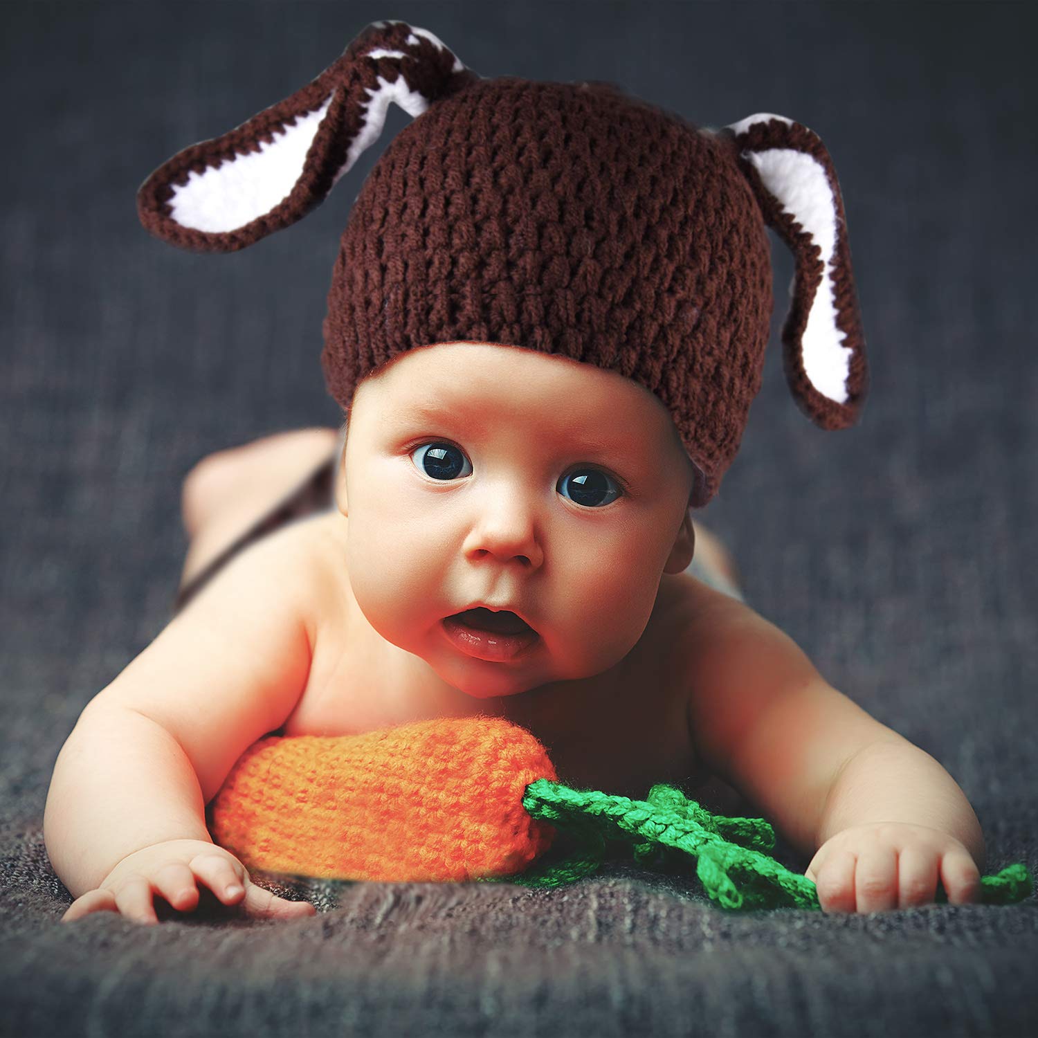 FEPITO Lapin Pâques Costume Bébé Crochet Bonnet + Short