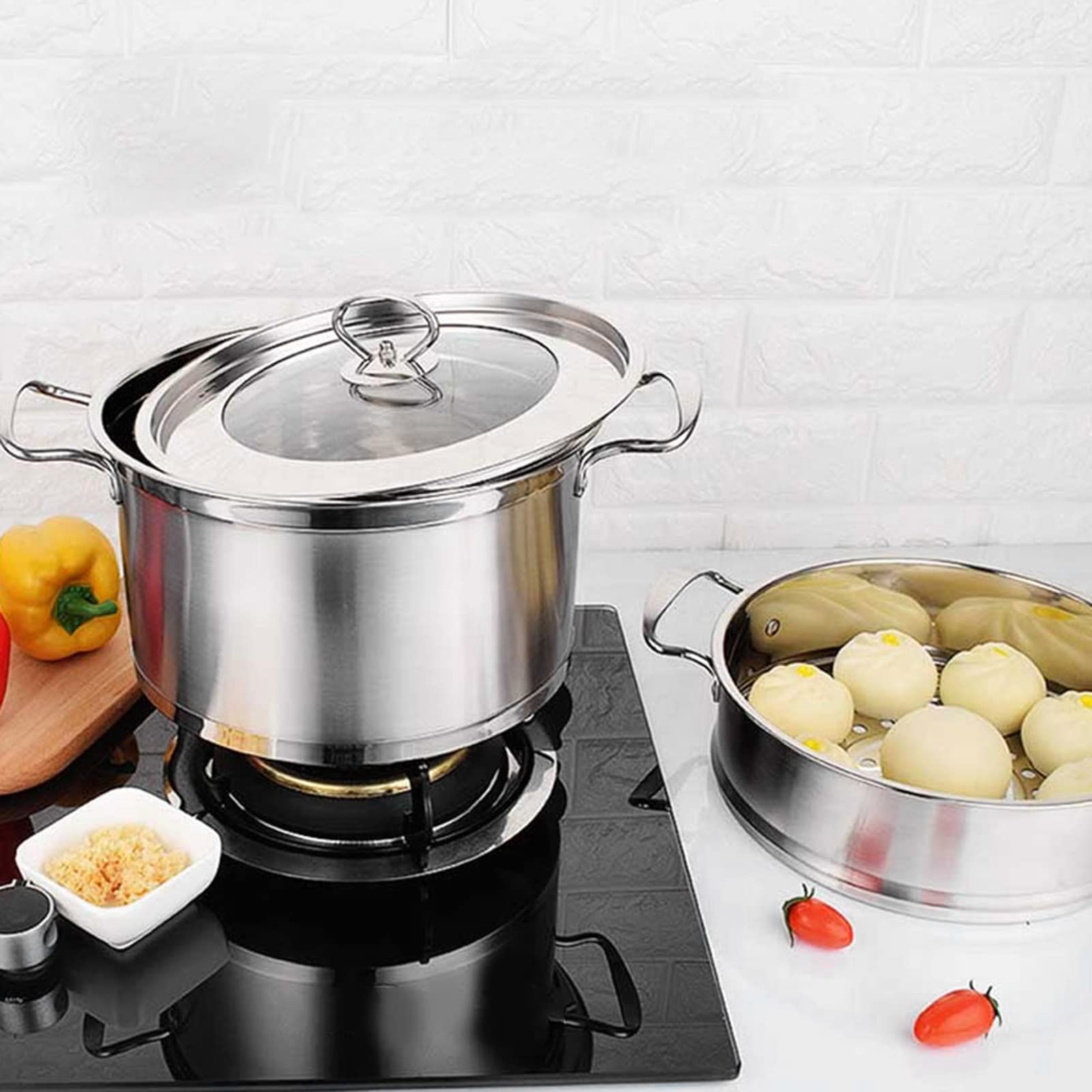 Ejoyous Couscoussier 2 Niveaux Inox Cuit Vapeur avec Couvercle