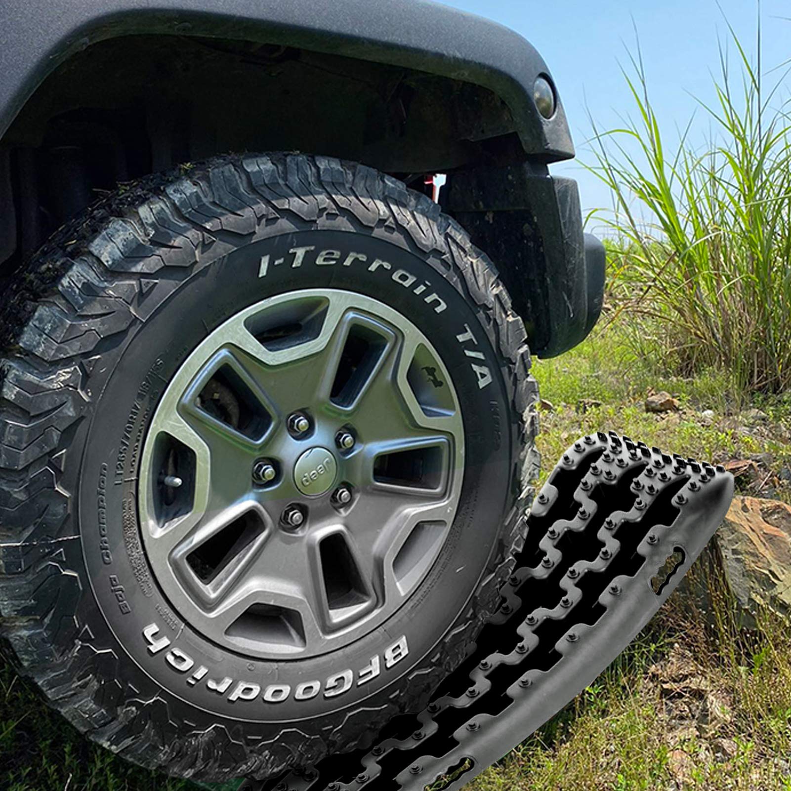 Ejoyous Plaques Traction 4x4 10T Noires Lot de 2