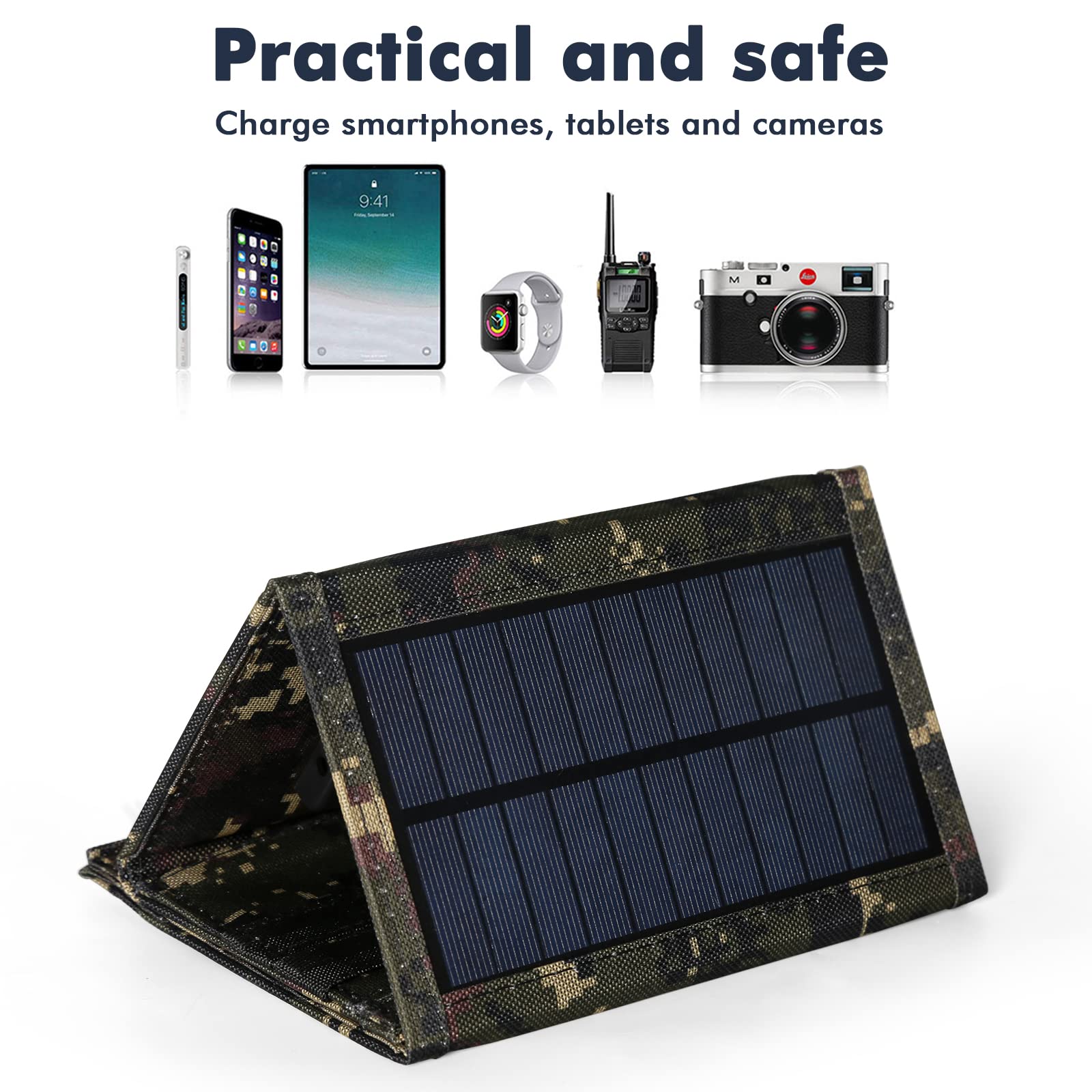 Jadeshay Solaire Photovoltaïque 20W panneau solaire pliable USB