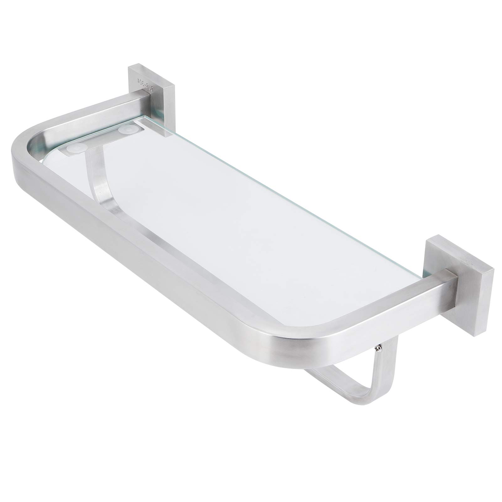 Ejoyous Bathroom étagère verre salle de bain 40 cm inox