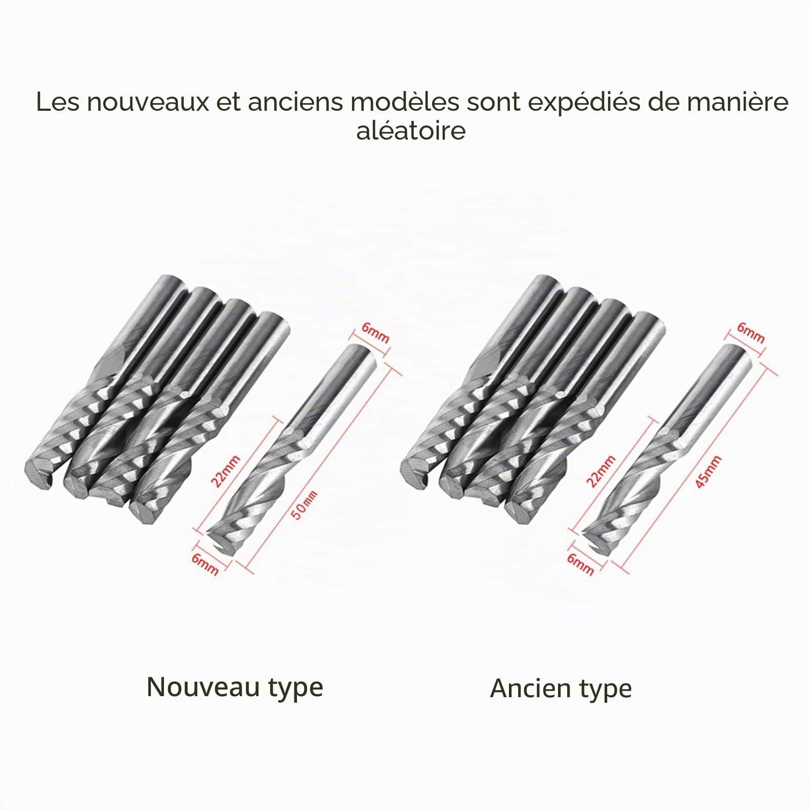 FTVOGUE Fraise CNC Carbure Tungstène 6mm Lot 5