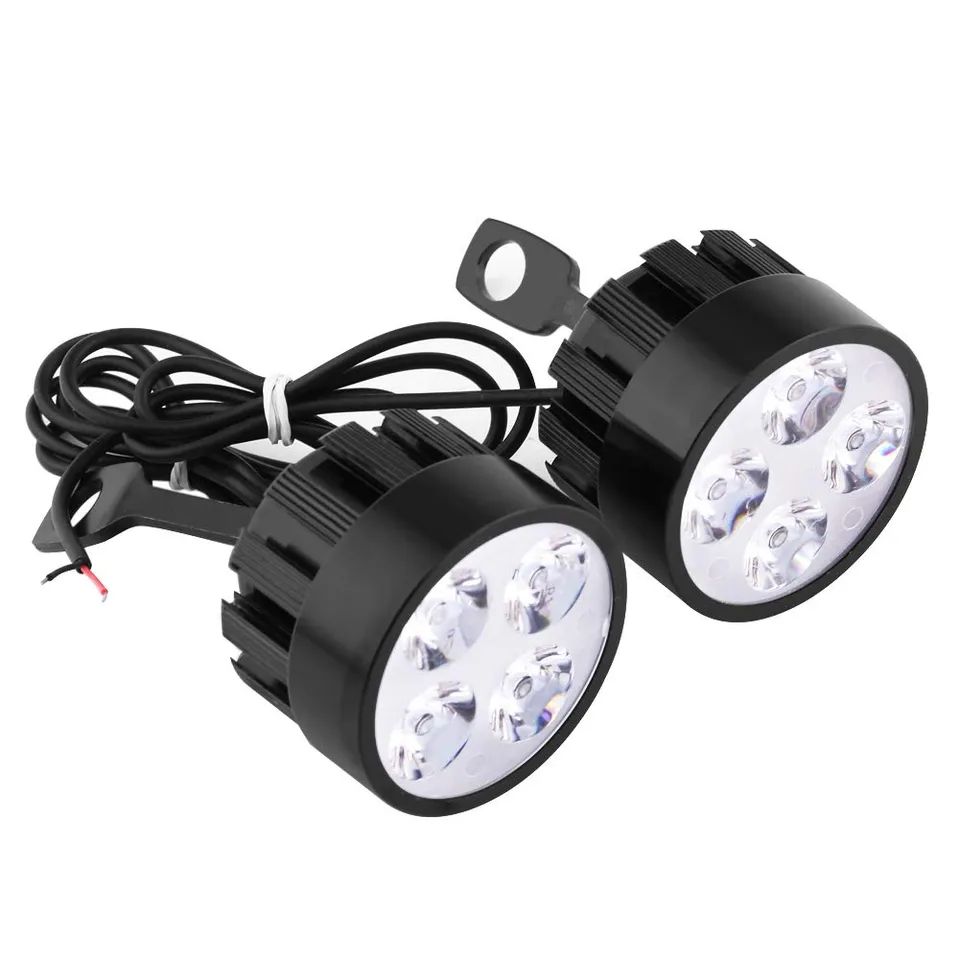 Ejoyous Phare LED Moto 12V 24W blanc lot 2 étanche