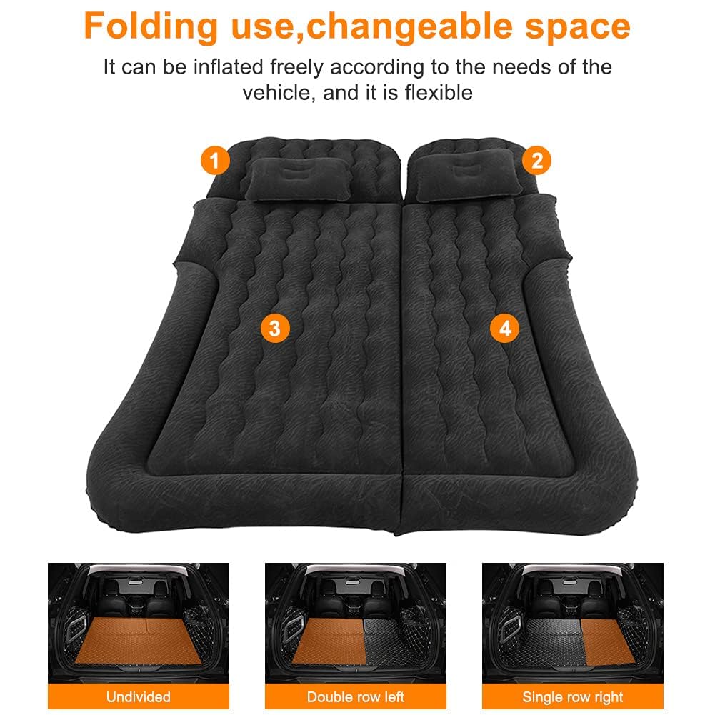 Ejoyous matelas gonflable voiture SUV noir + pompe