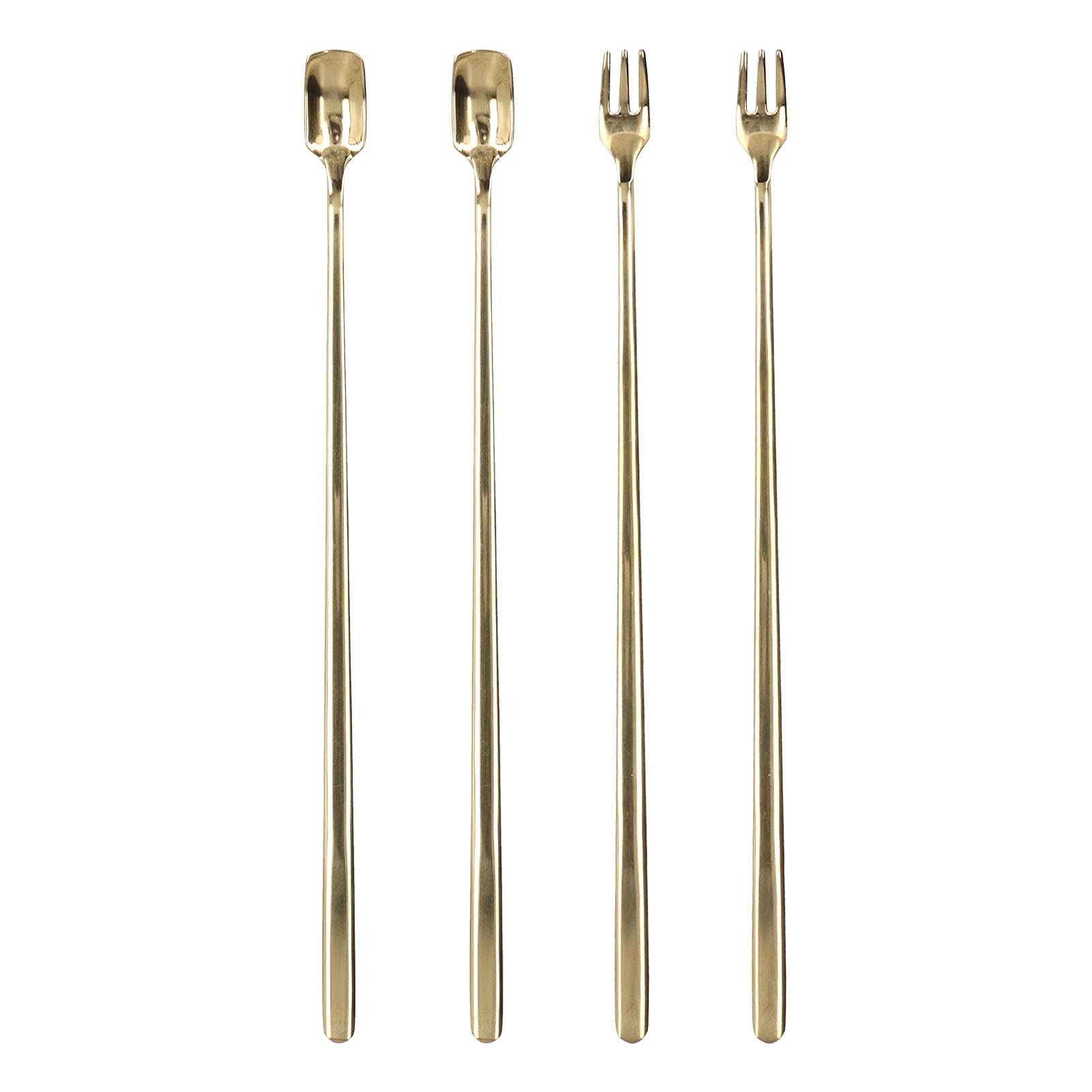 Tissting couverts dessert inox or 4 pièces longues