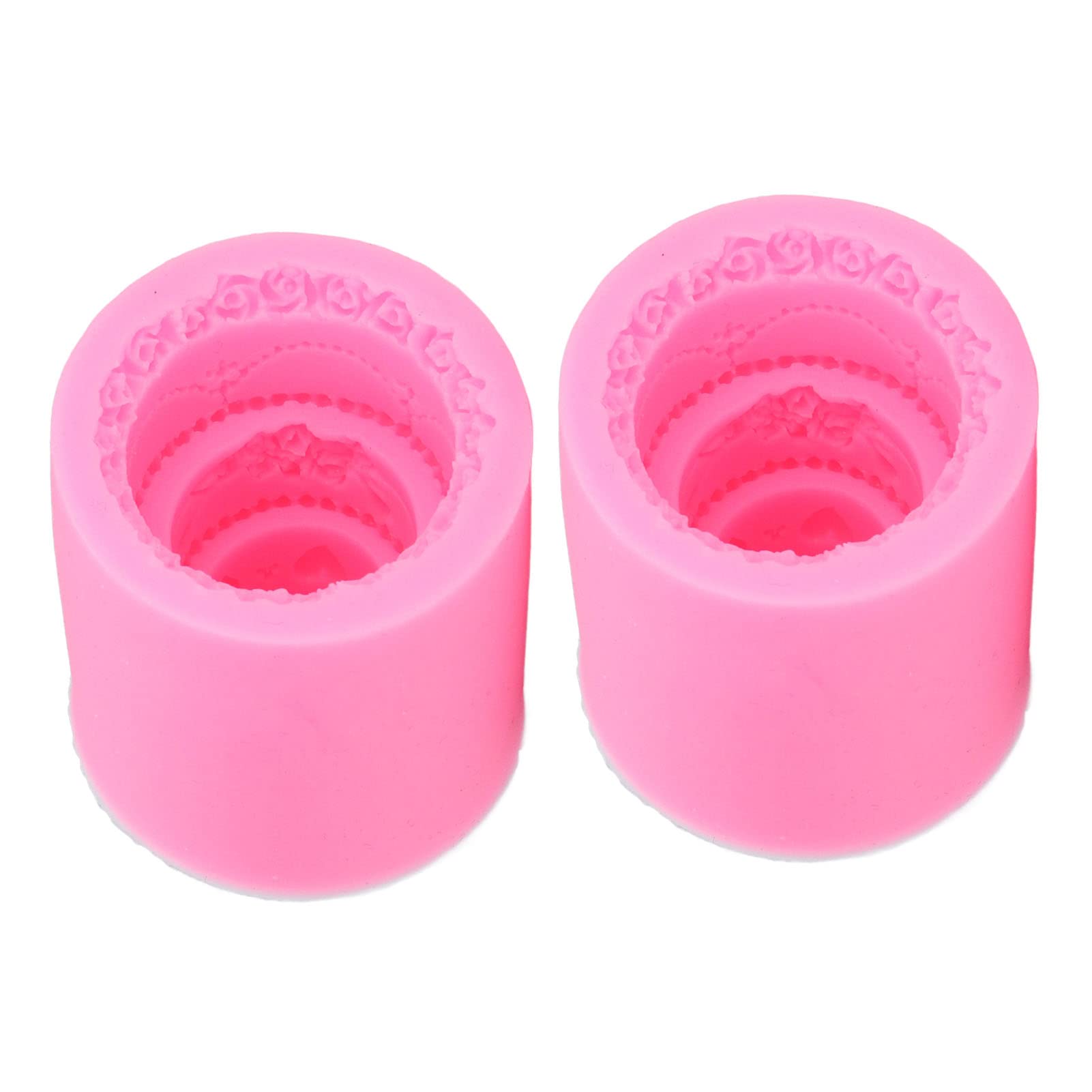 Tissting Mini Gâteau Mariage Moule Silicone Lot 2 Rose 6 cm