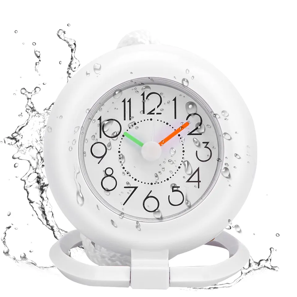 Jadeshay Horloge salle de bain étanche blanche