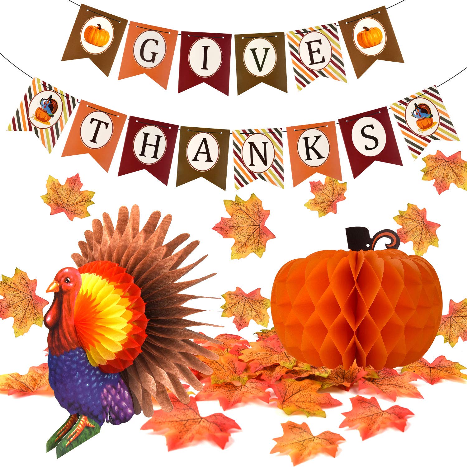 FEPITO Give Thanks Kit Déco Automne Thanksgiving 203 Pcs