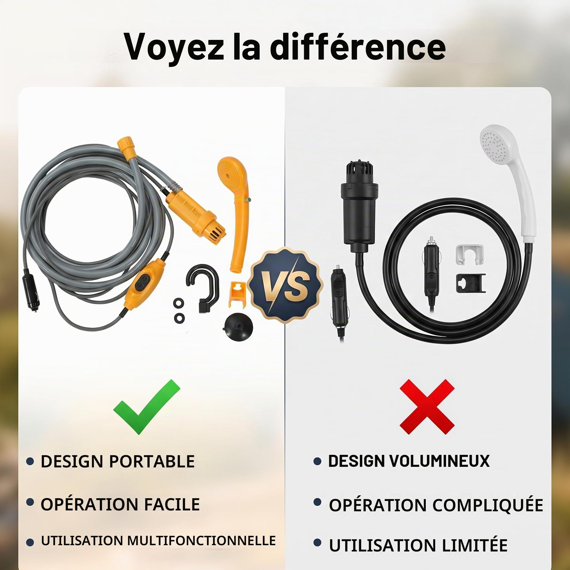 Ejoyous Sports douche portable 12V voiture