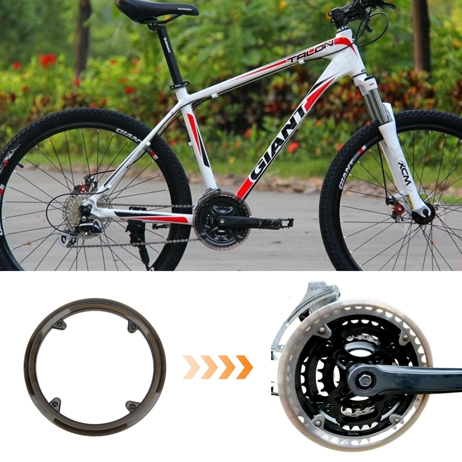 Tissting garde-chaîne vélo plateau plastique noir 4 trous
