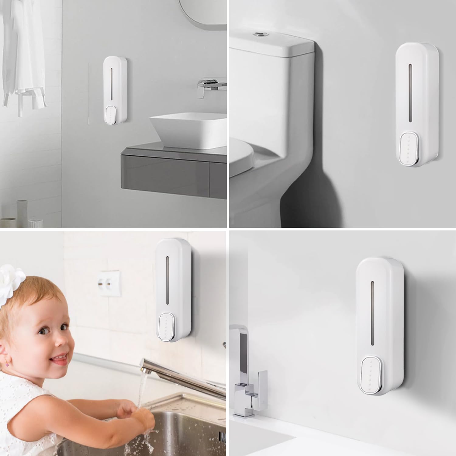 Tissting Kitchen Bathroom distributeur savon mural 300ml blanc