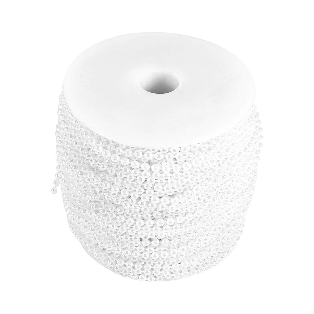Ejoyous Guirlande Perles 50 m 3 mm Blanc