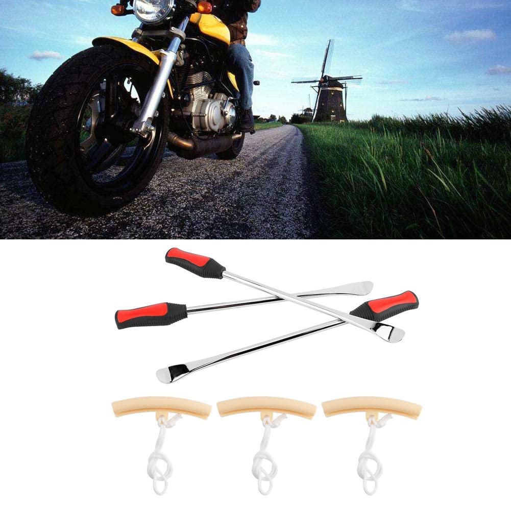 Ejoyous Levier Pneu 3 Cuillères + Protège-Jante Kit 6 Pièces Acier