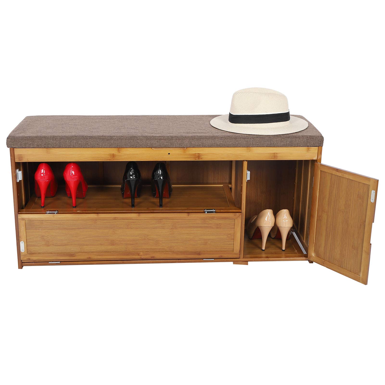 Ejoyous Living Room banc à chaussures bambou 100 cm rembourré