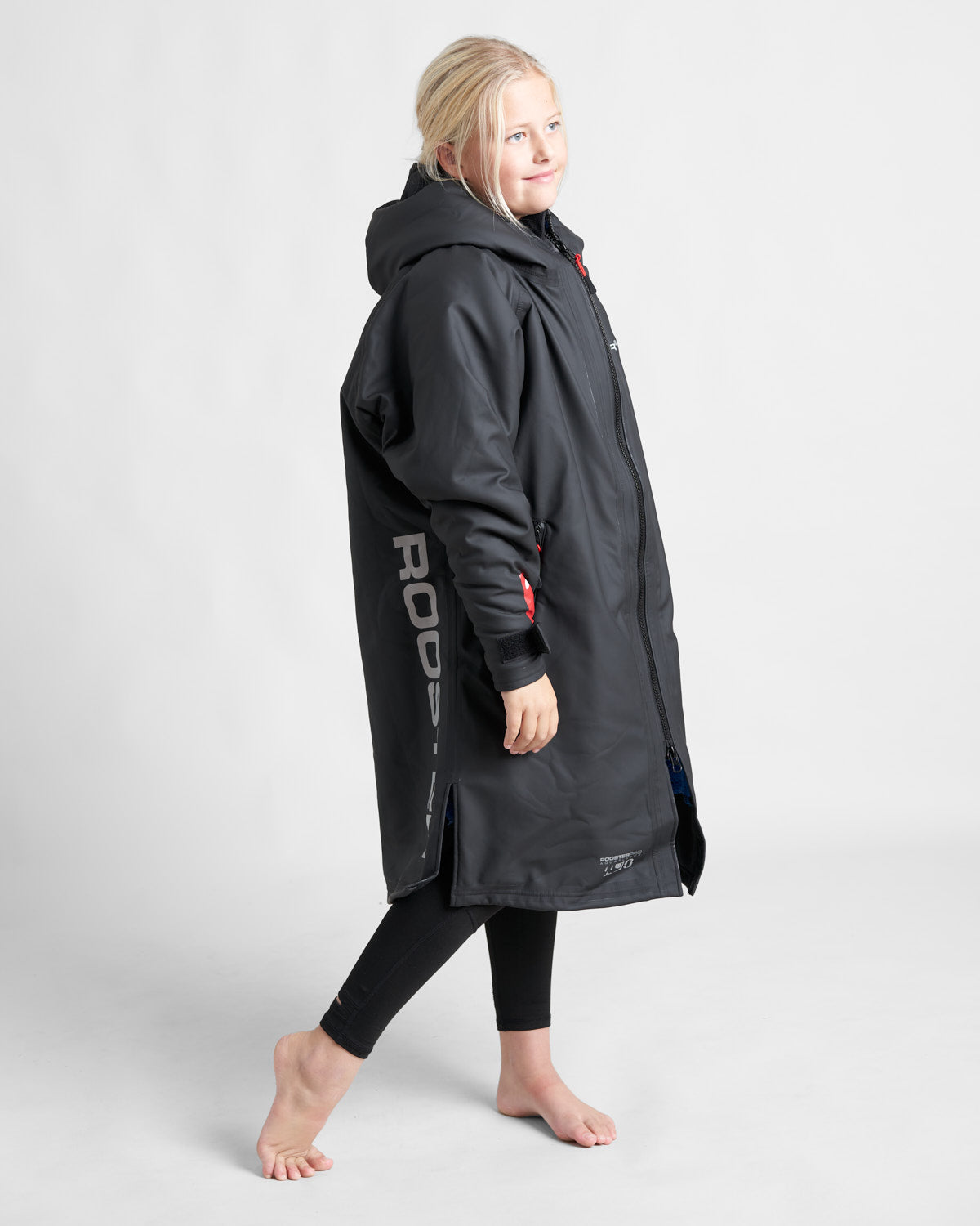 Rooster Aquafleece Robe parka change junior Noir/Bleu