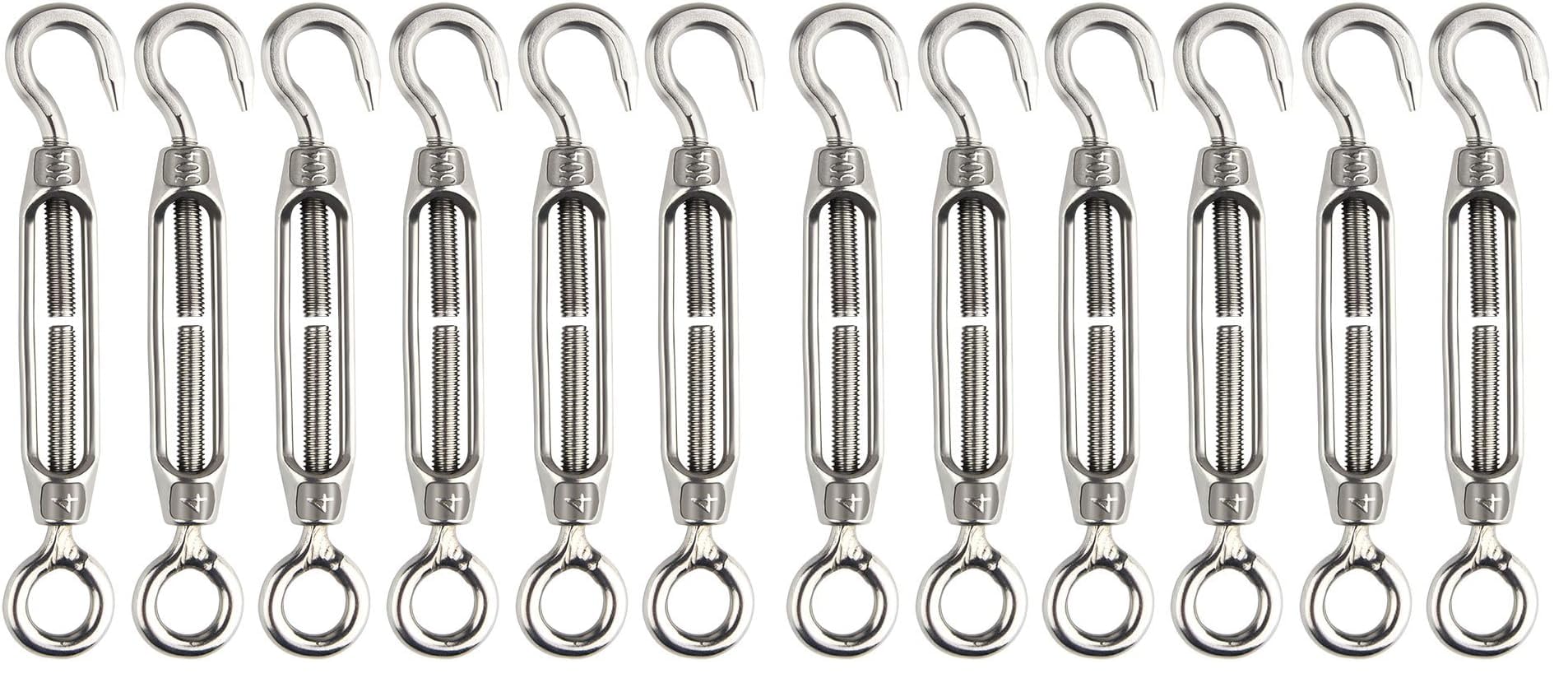 Fepito M4 Tendeur Fil Inox Crochet Oeillet Lot de 6