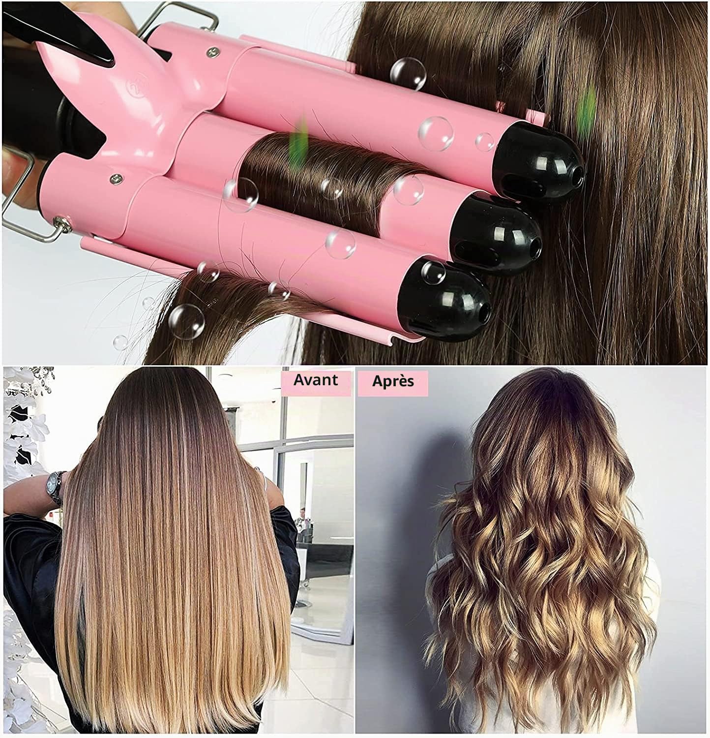 Jadeshay Bigoudi triple céramique 32 mm vagues
