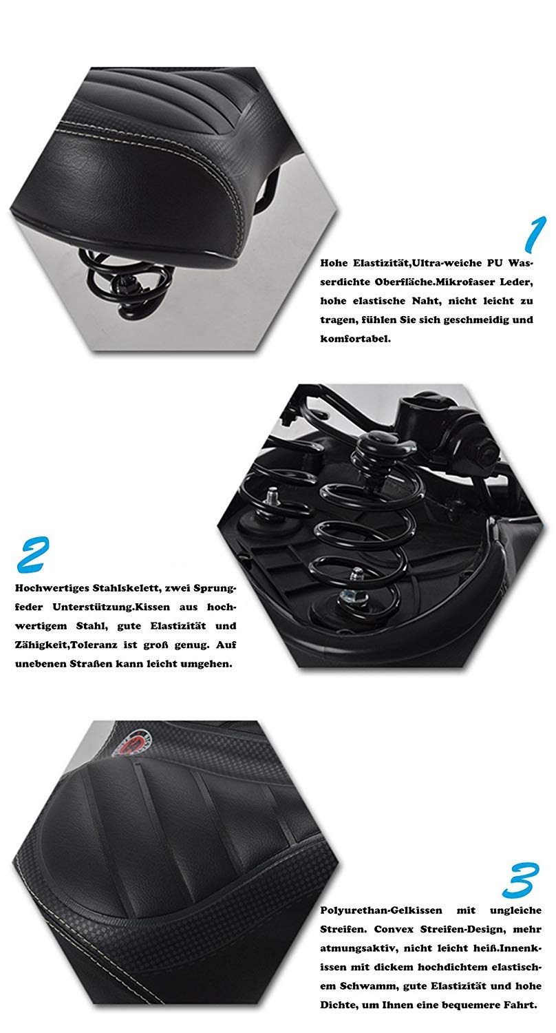 Ejoyous Selle Vélo Gel Confort Ressorts 25x20 cm
