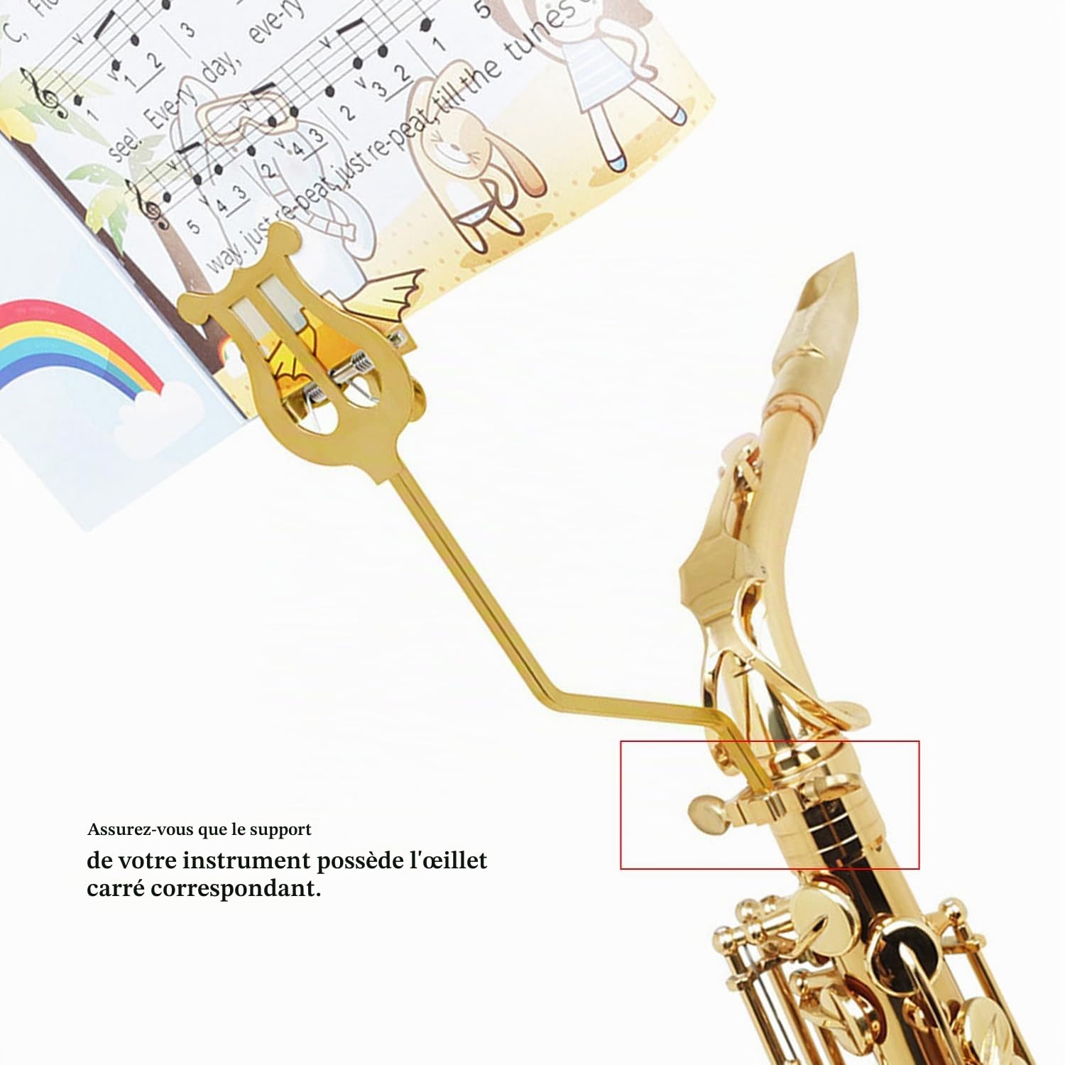 Tissting DIY pince partition saxophone alto ténor doré