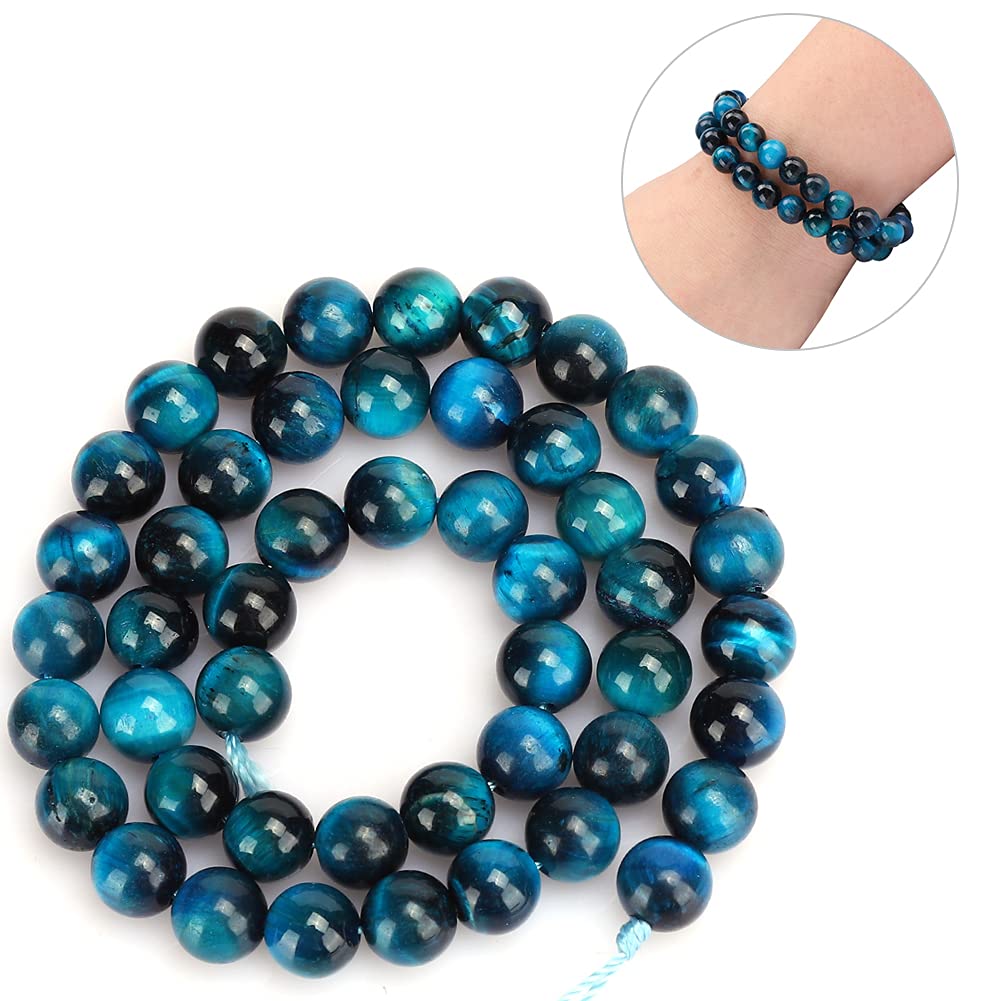 Tissting DIY perles œil de tigre bleu 8 mm 48 pièces