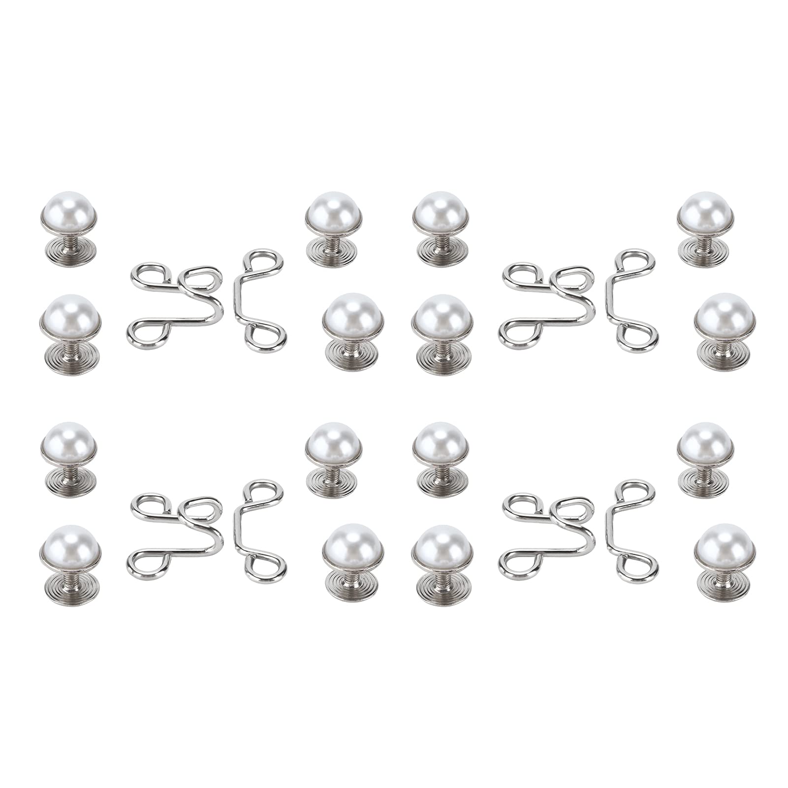 Tissting Boutons Jean Perle Blanche Réglables Lot de 4