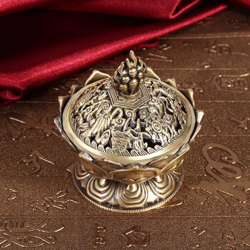 Jadeshay Articles Ménagers brûleur encens lotus bronze