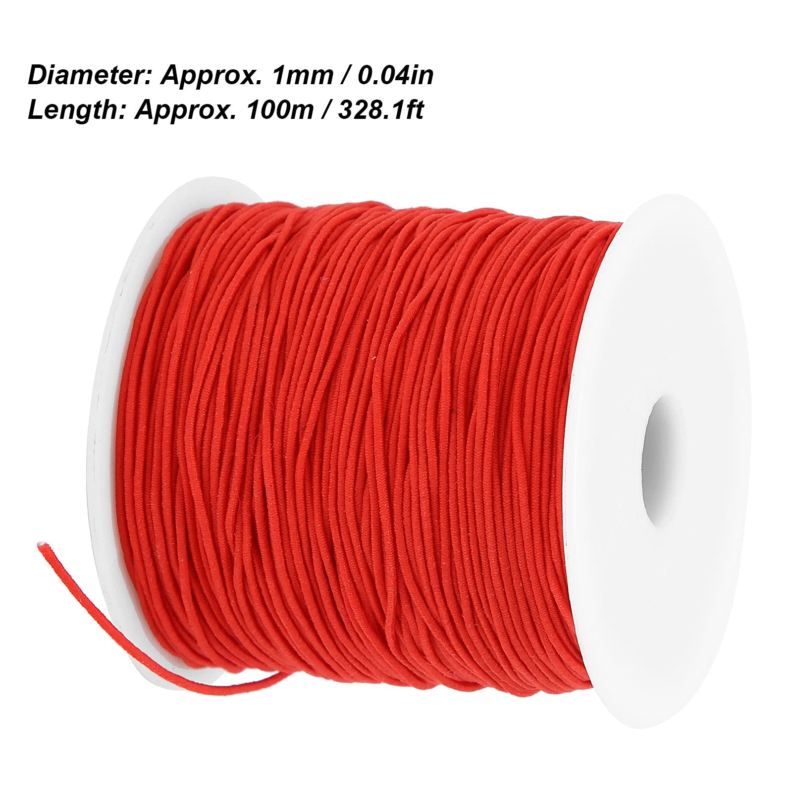 Tissting Fil élastique rouge 1mm 100m bracelets bijoux
