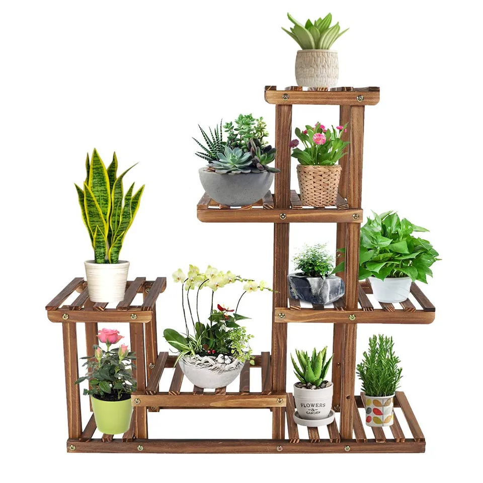Ejoyous Garden étagère fleurs bois pin 72x72 cm