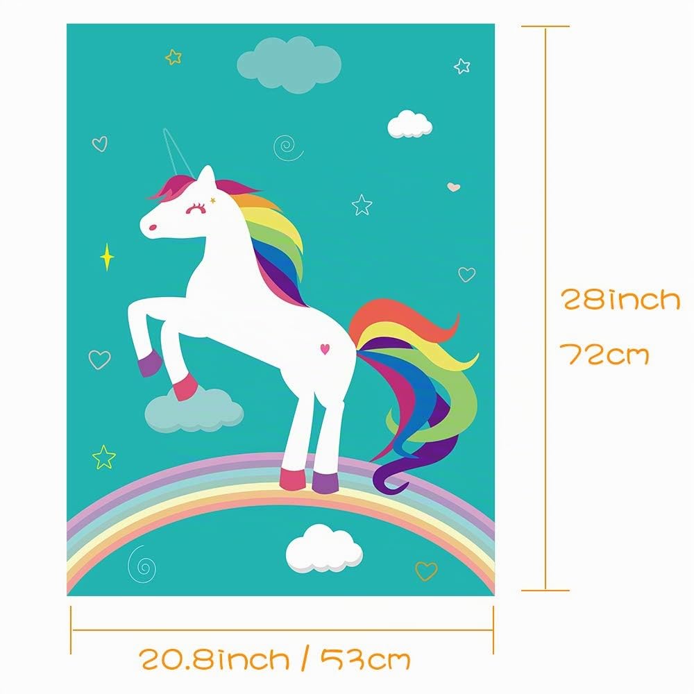 FEPITO Pin the Horn jeu licorne anniversaire 24 cornes