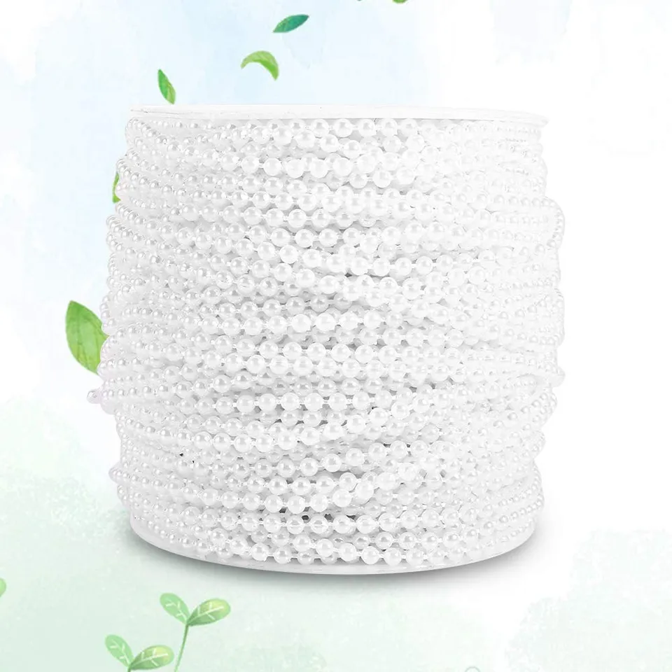 Ejoyous Guirlande Perles 50 m 3 mm Blanc