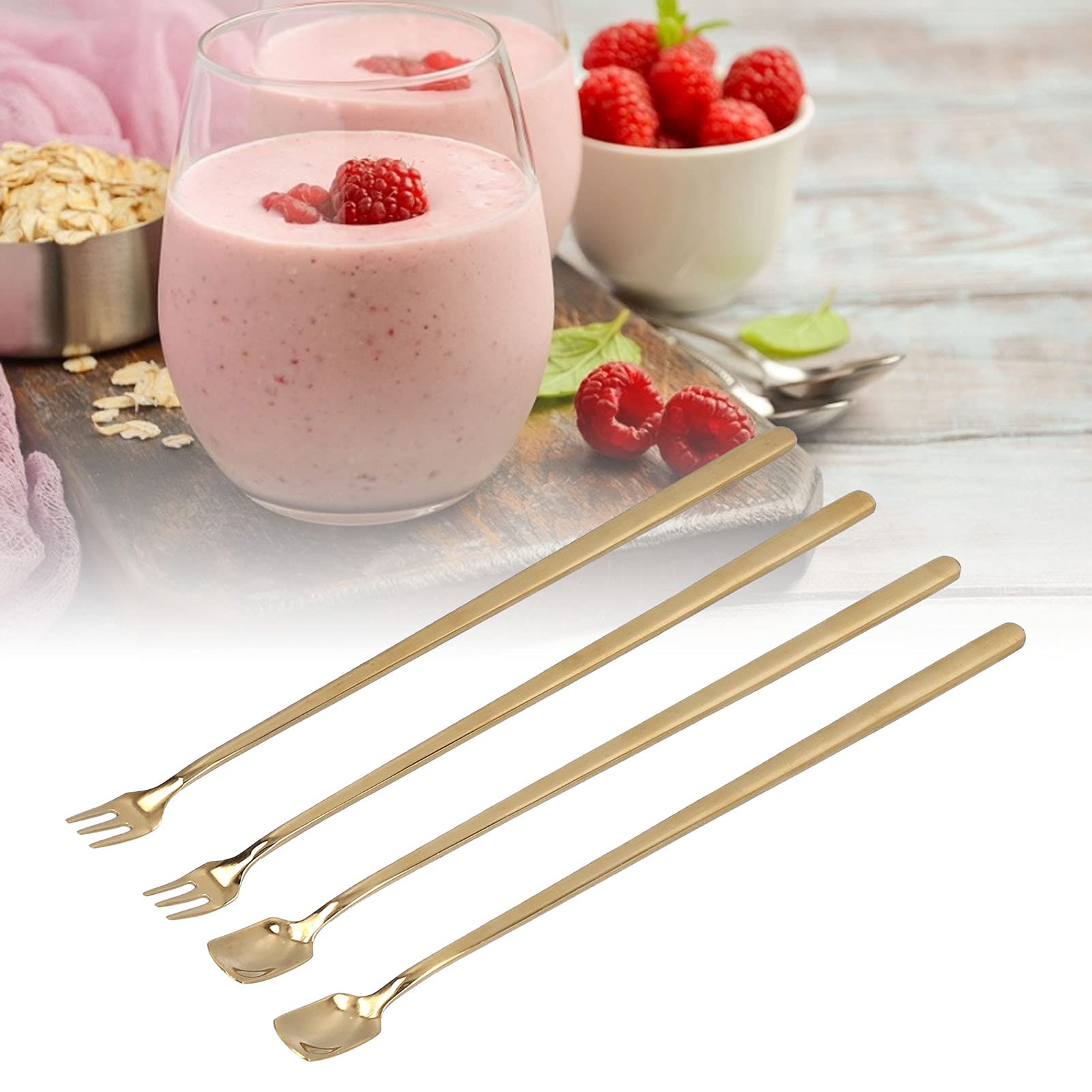 Tissting couverts dessert inox or 4 pièces longues