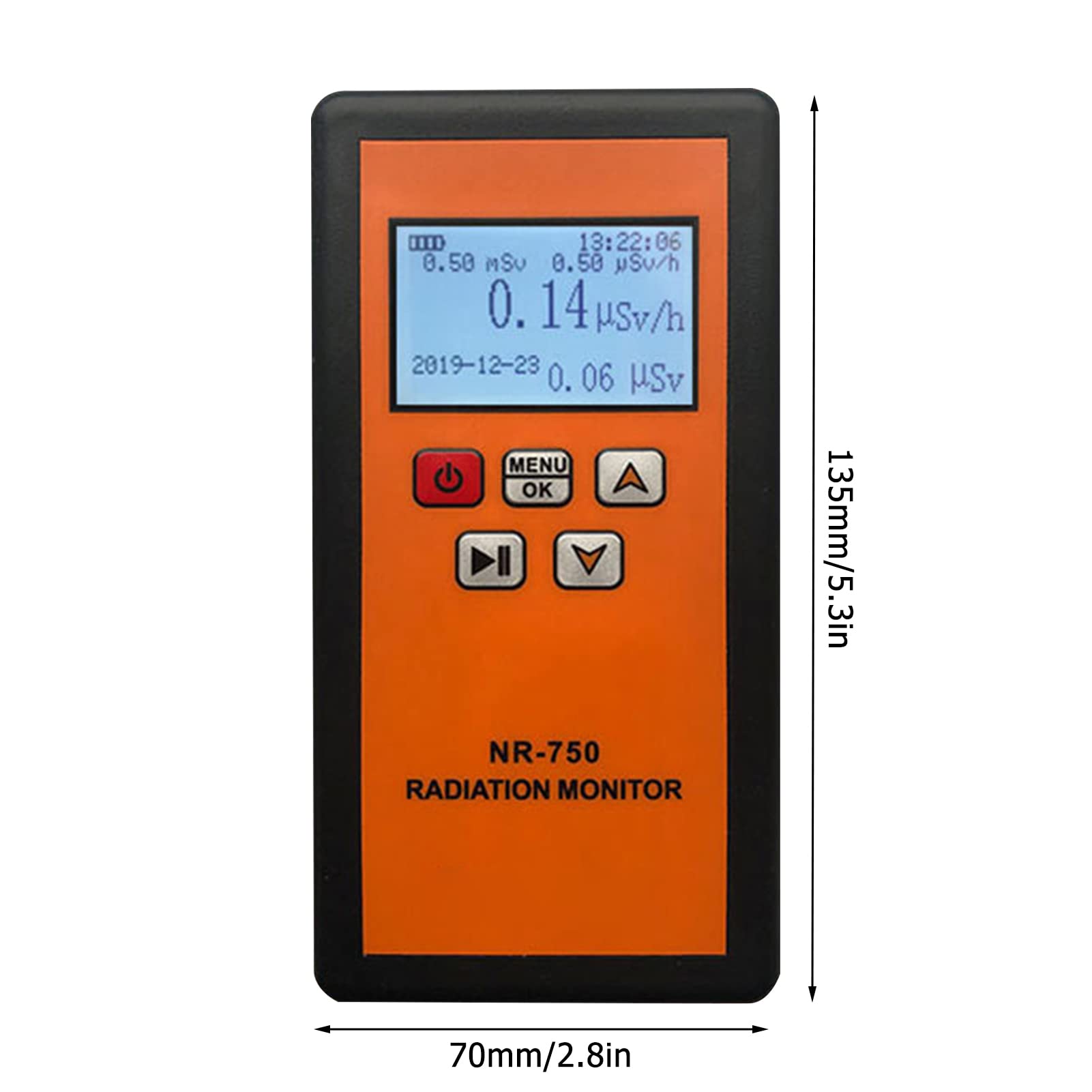 Jadeshay Installation Électrique NR-750 compteur Geiger orange rayons X gamma