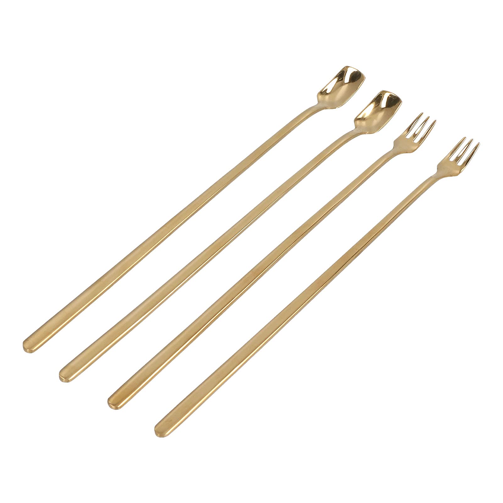 Tissting couverts dessert inox or 4 pièces longues