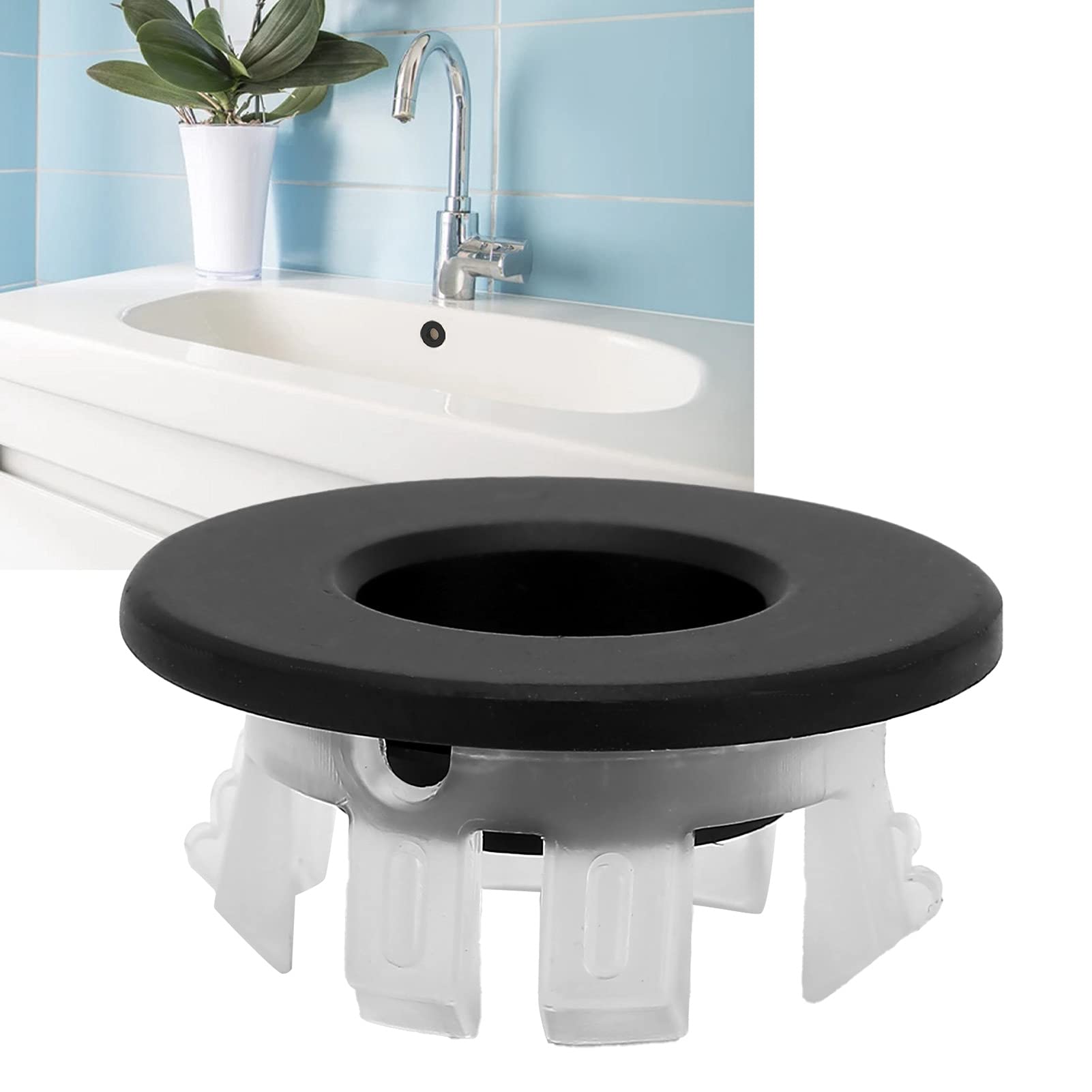 Tissting Anneau Trop-Plein Évier 3,5cm Laiton Noir