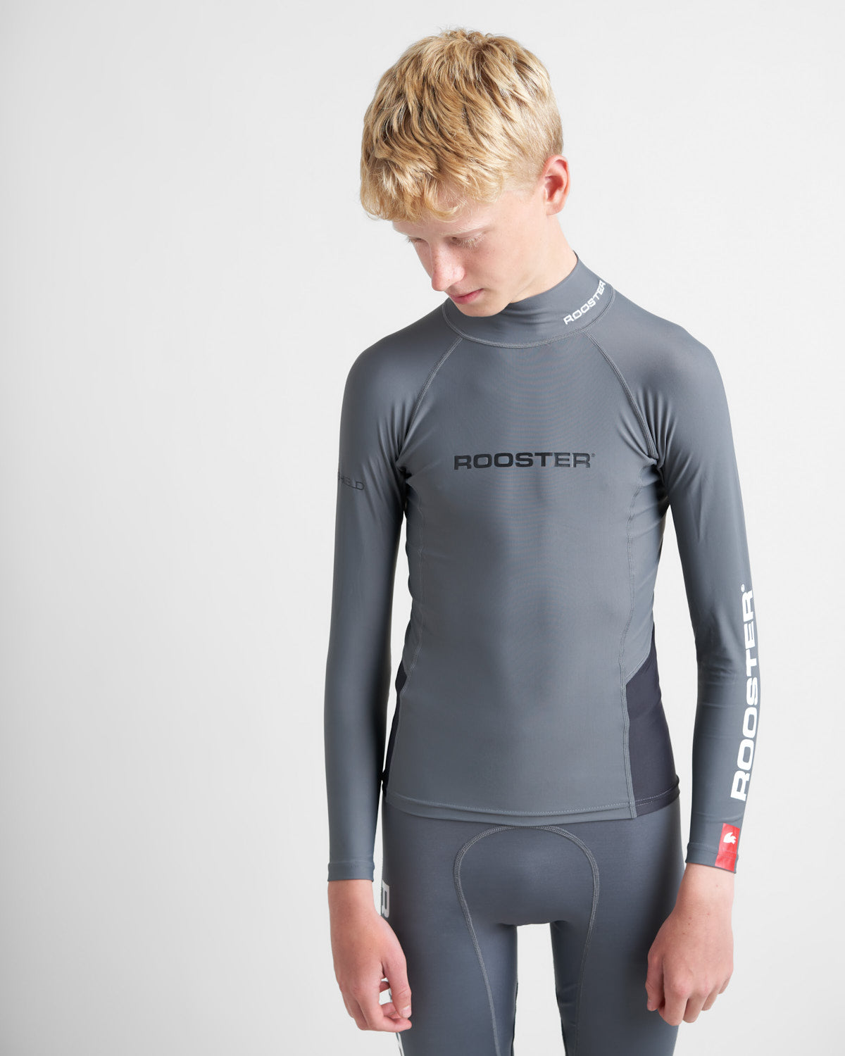 Rooster lycra junior manche longue Rash Top graphite